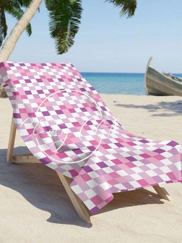 Beach Towel- Pink Checkered