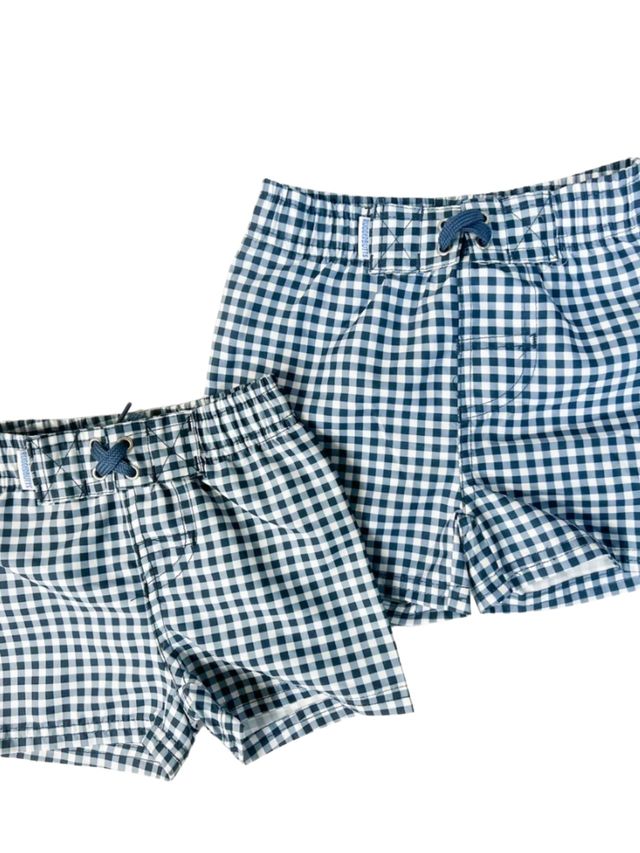 Gingham Swim Trunks