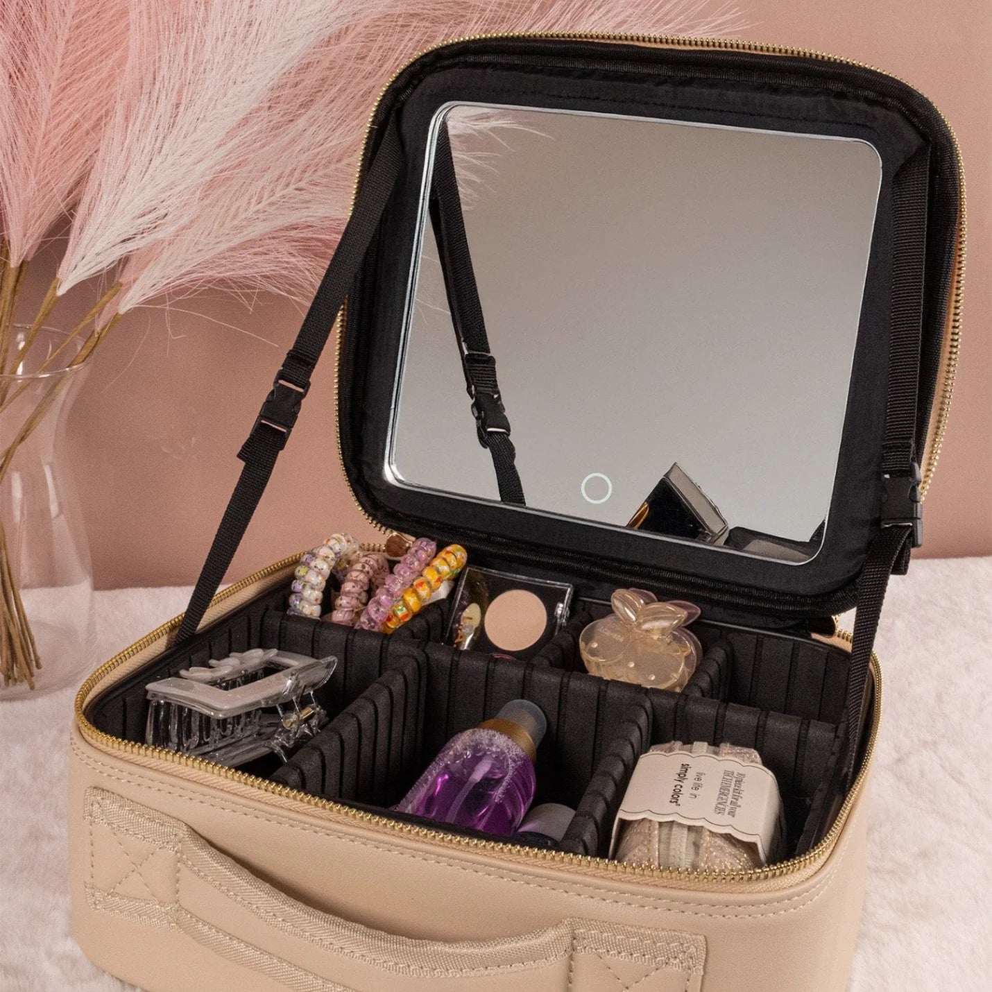 SS Travel Makeup Case w/LED Mirror