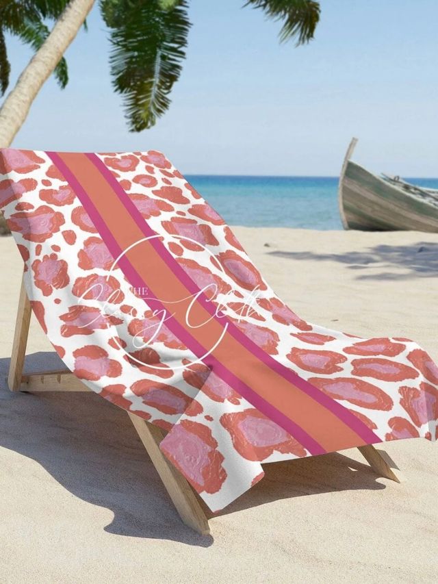 Beach Towel- Pink Leopard