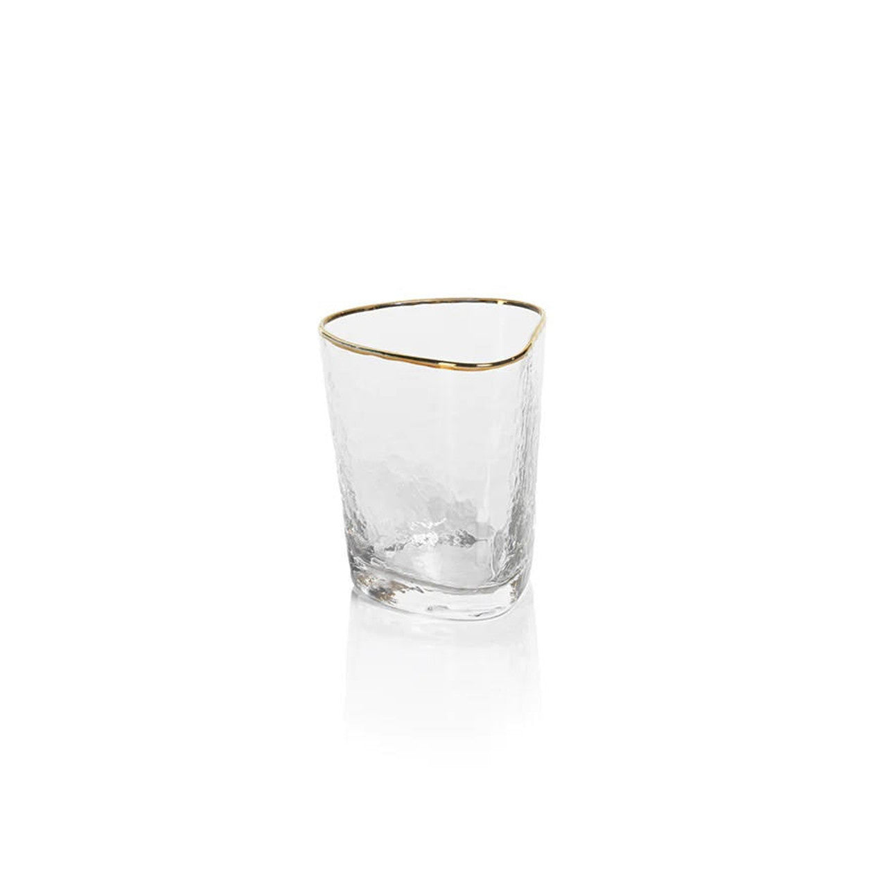 Triangular Glass w/Gold Rim