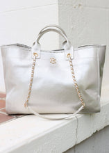 Load image into Gallery viewer, Melissa Tote Bag SILVER SAFFIANO
