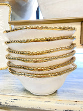 Load image into Gallery viewer, White/Gold Porcelain Bowl
