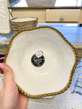 Load image into Gallery viewer, White/Gold Porcelain Bowl
