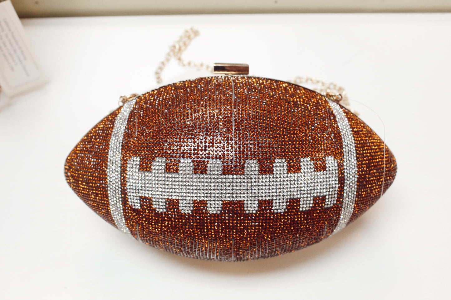 Rhinestone Football Clutch