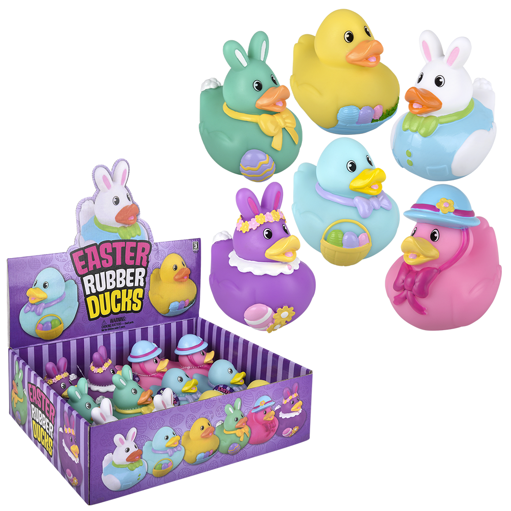 EASTER RUBBER DUCKIES 3.5"