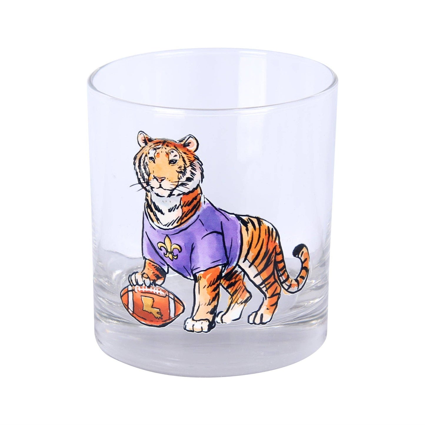 Louisiana LA State Spirit Tiger Standing Rocks Glass