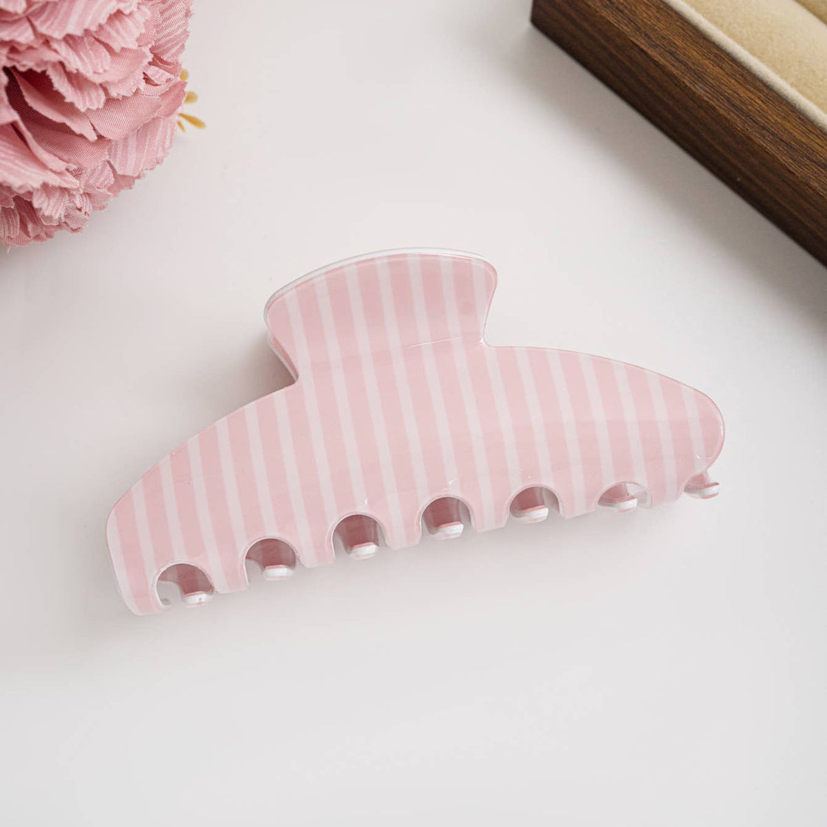 Bright Pastel Vertical Stripe Hair Claw Clip