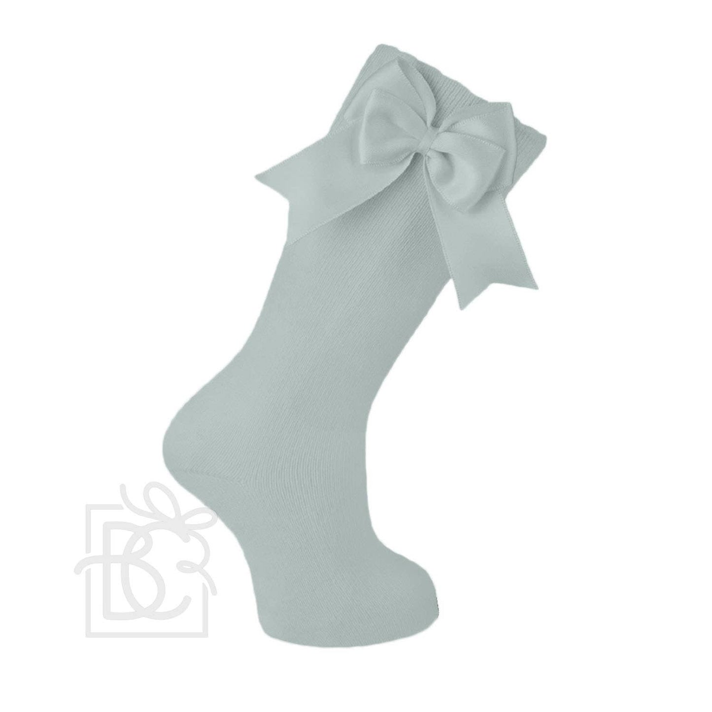 Cotton Knee Socks With Double Bow