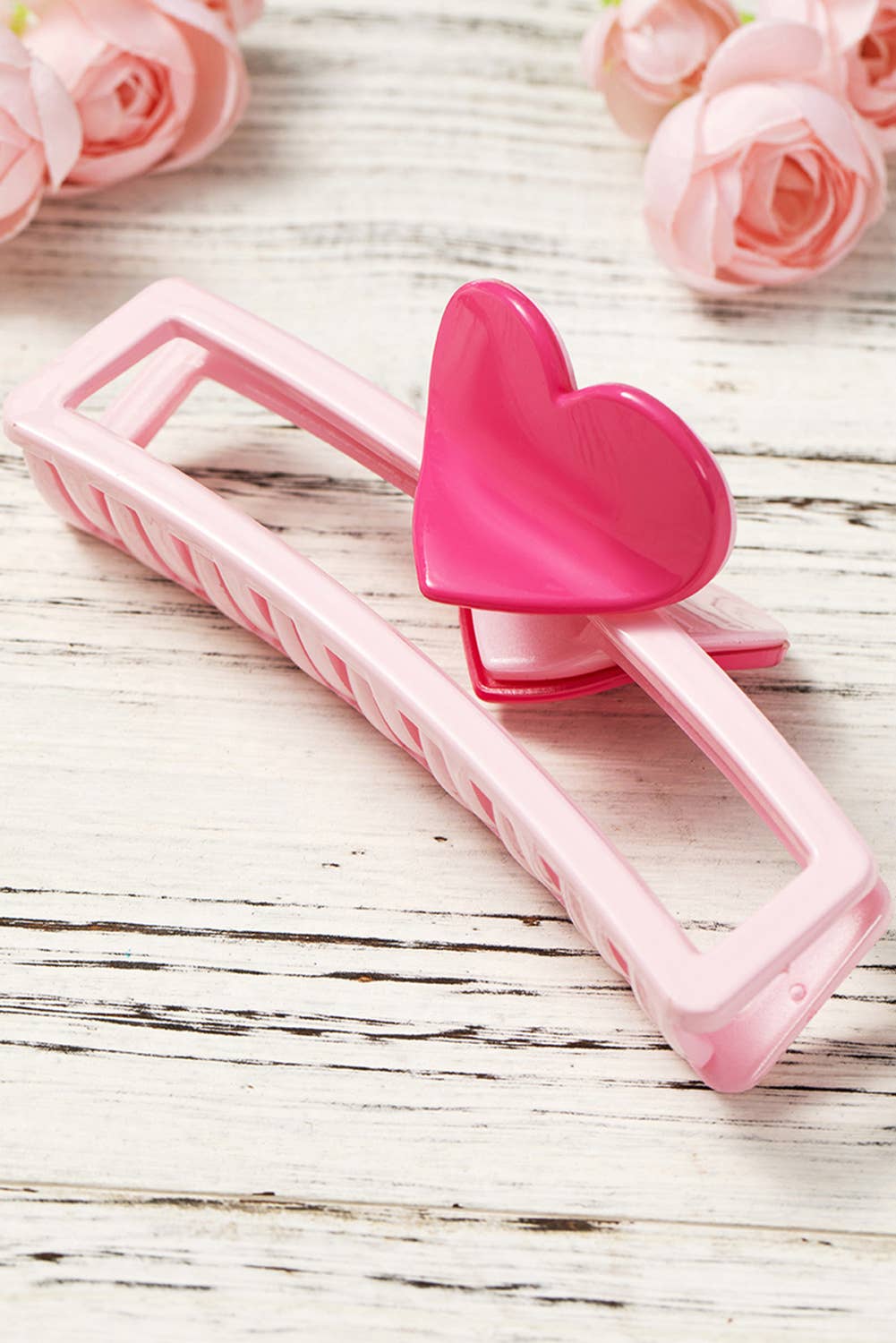 Valentine's Pink Heart Claw Clip
