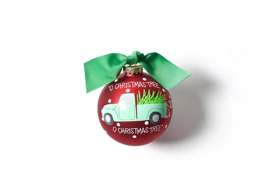 O Christmas Tree Farm Glass Ornament