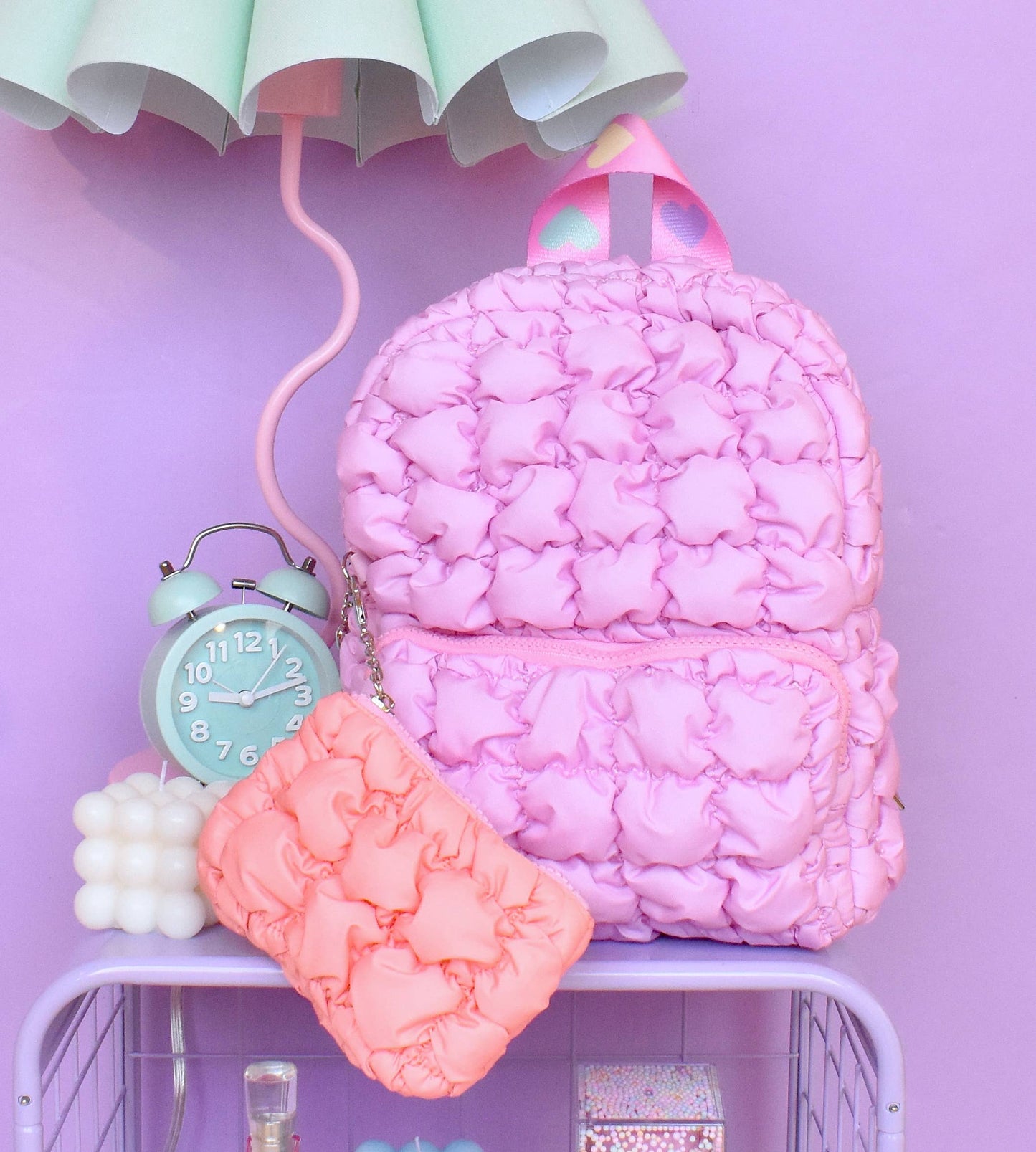 Quilted Scrunchies Mini Backpack with Coin Purse