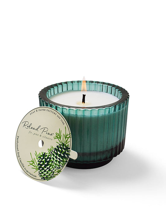 Roland Pine 6oz Ribbed Glass Candle