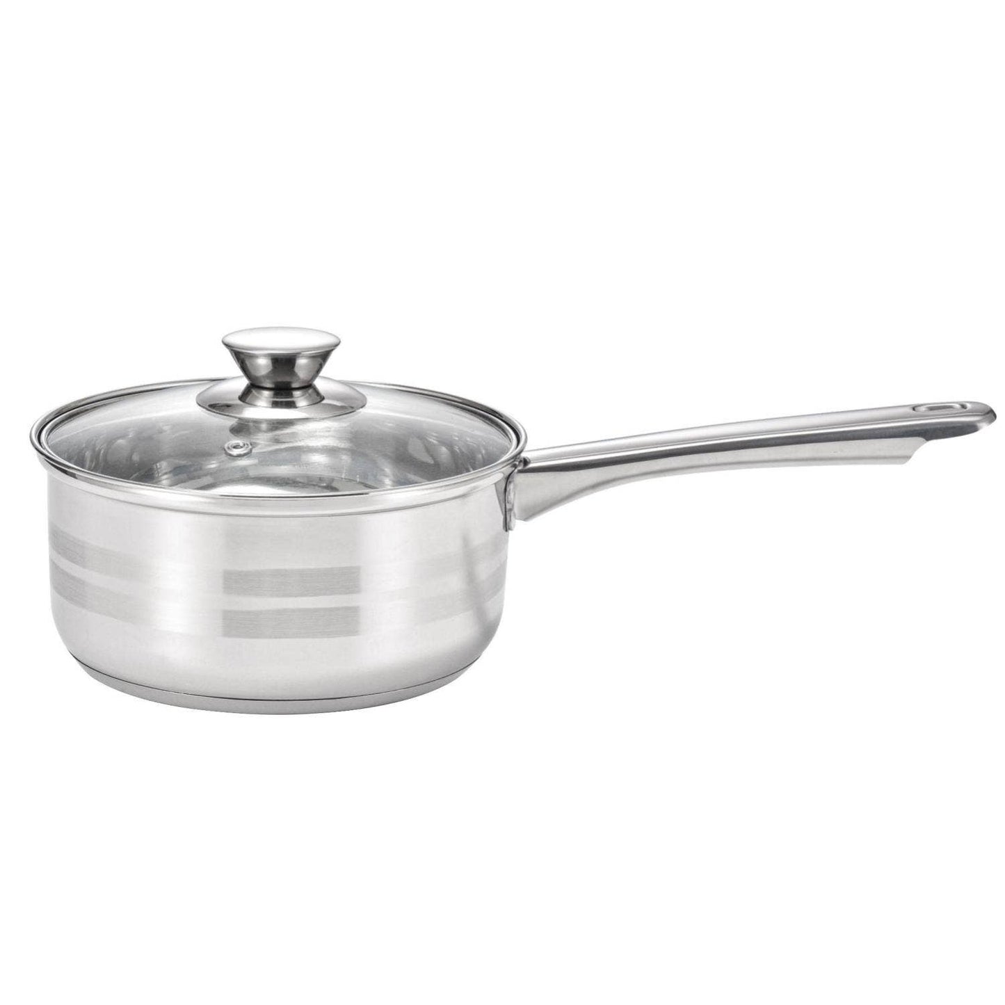 Chic Matte Stainless Steel Sauce Pans with Polished Stripes