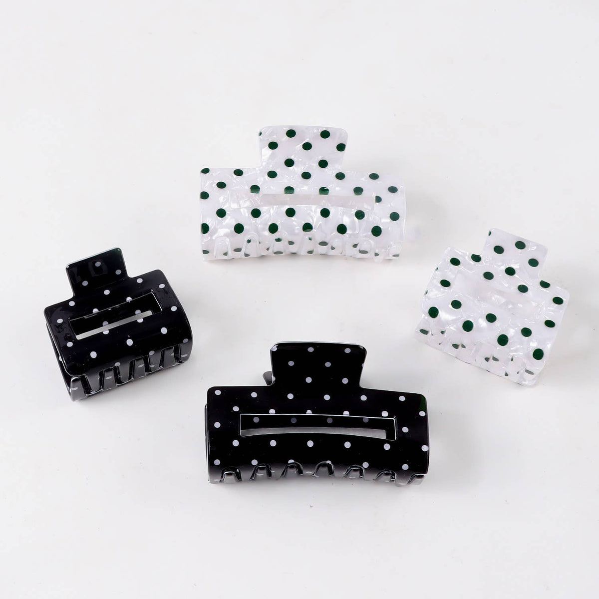 Classic Polka Dot Square Hair Claw Accessory