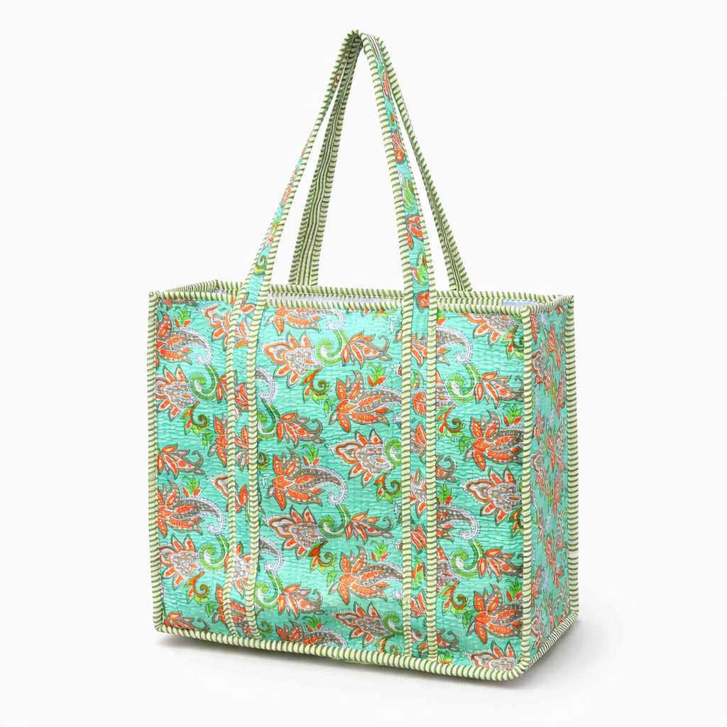 Green Paisley Quilted Bags
