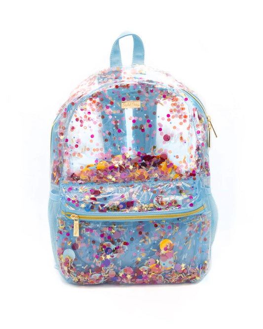 Blue Clear Confetti Backpack