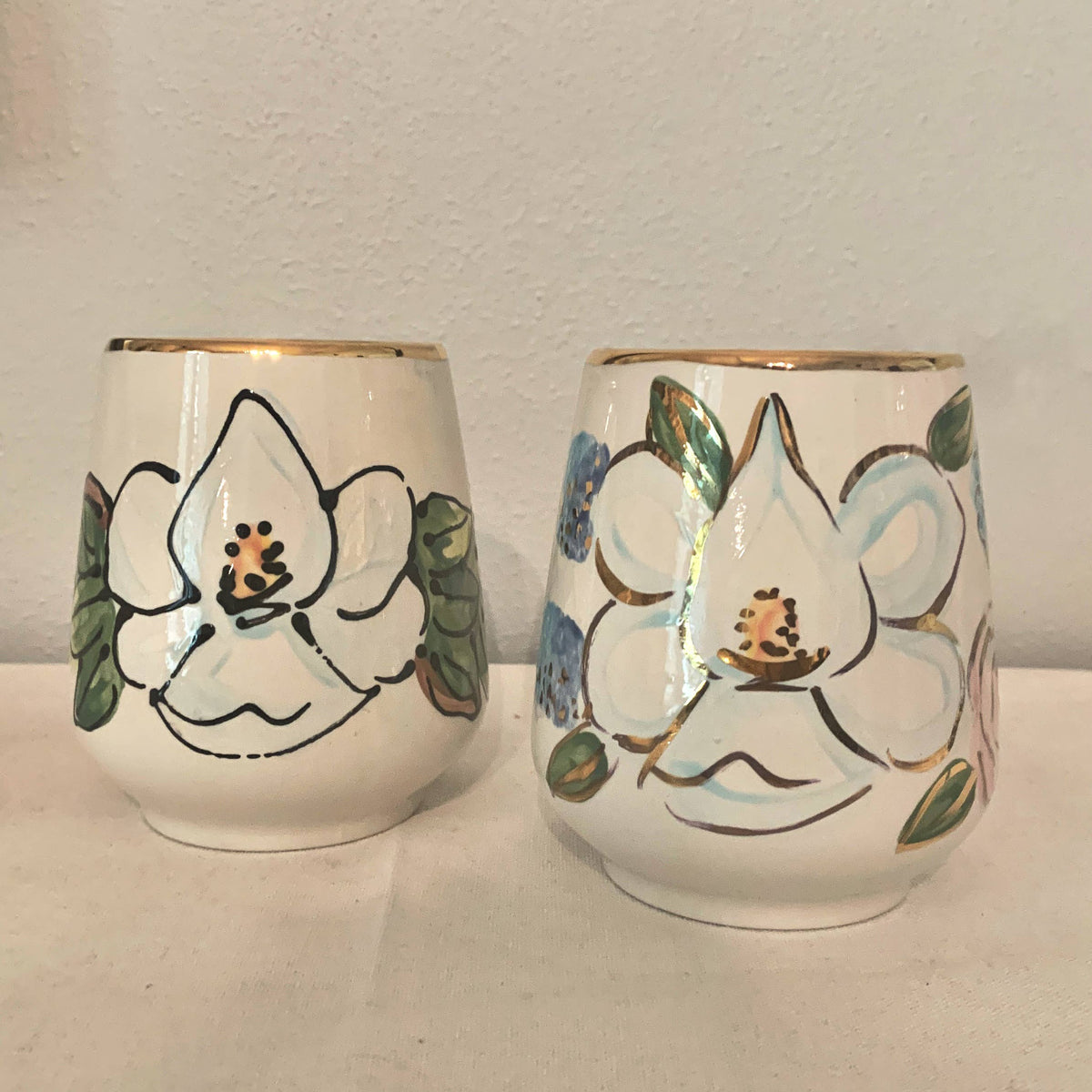 Southern Floral Wine Glass