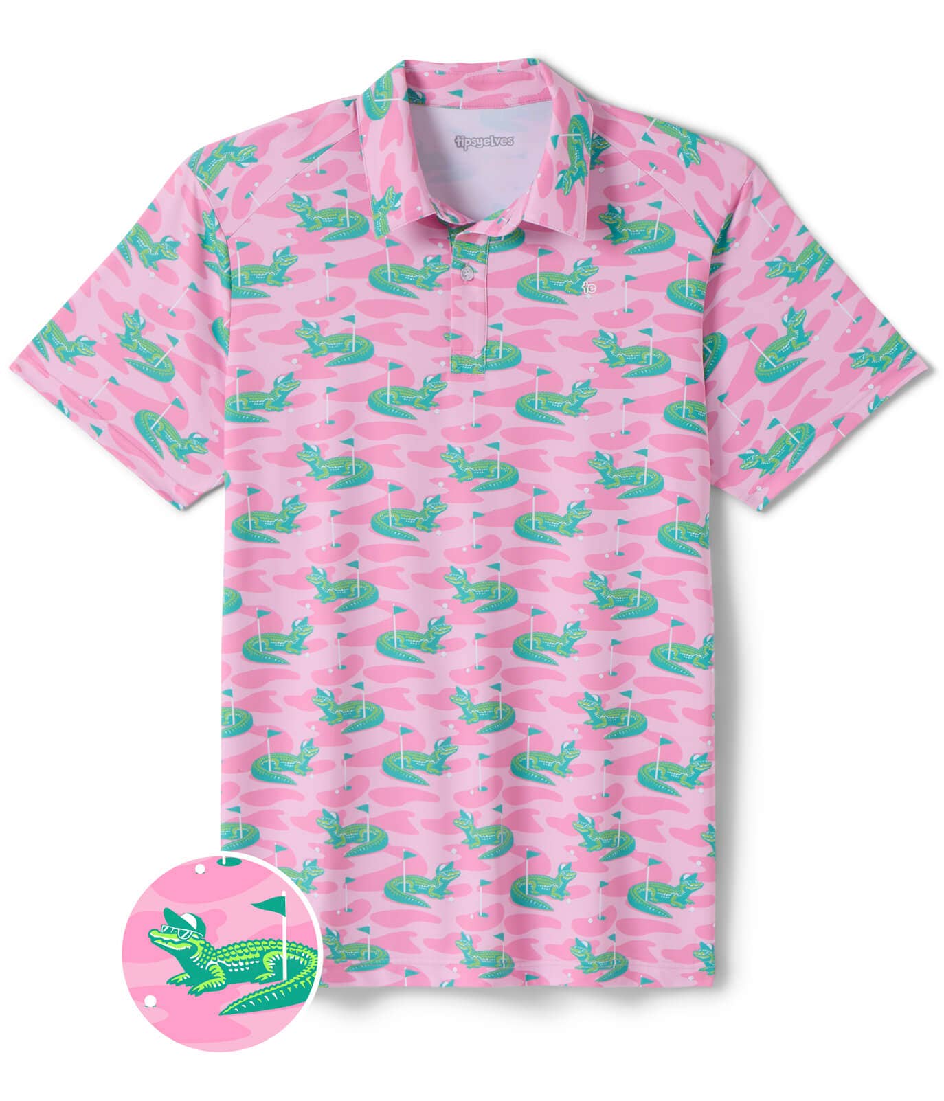 Gator Golfer Pink Men's Golf Polo