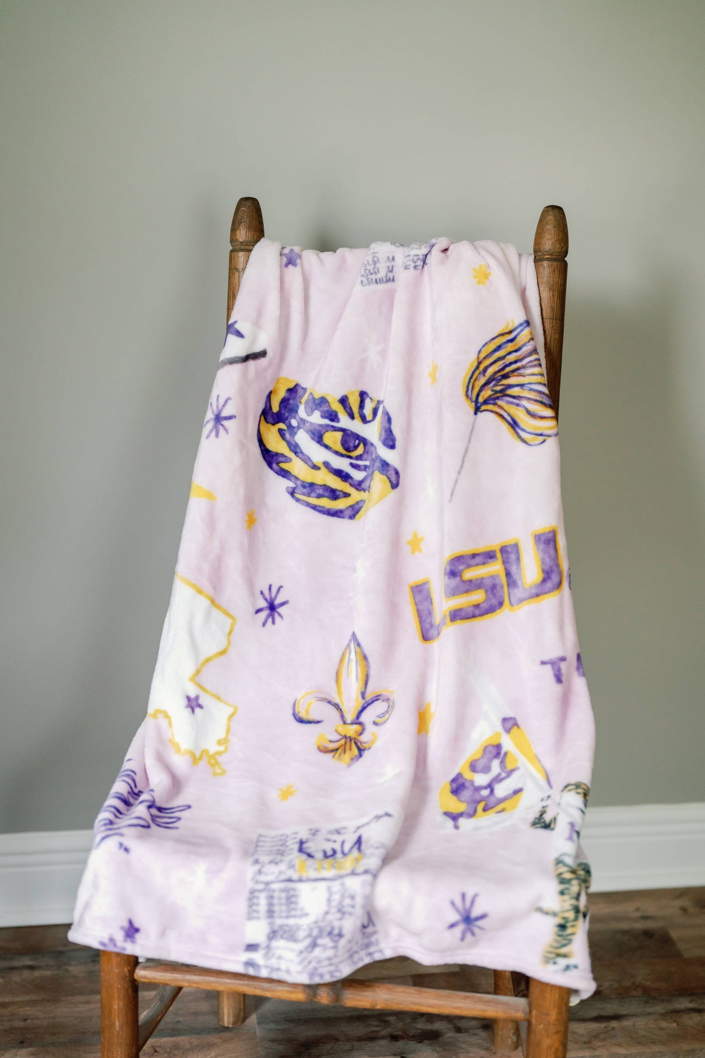 LSU Flannel Fleece Blanket, Collegiate
