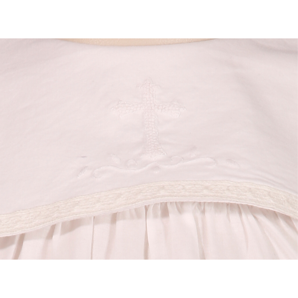 Cross Embroidered White Bubble