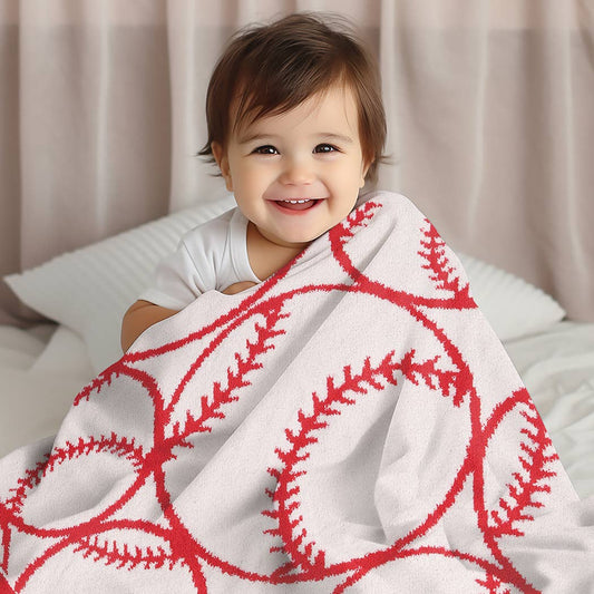 Kids Baseball Pattern Throw Blanket