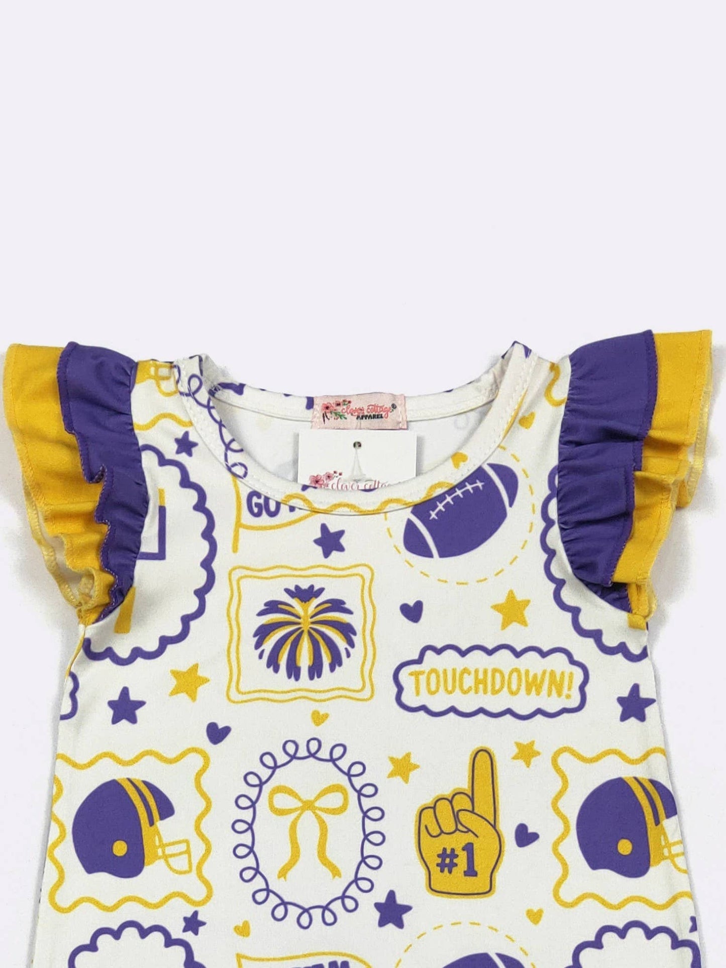 Purple & Gold Go Team Baby Romper