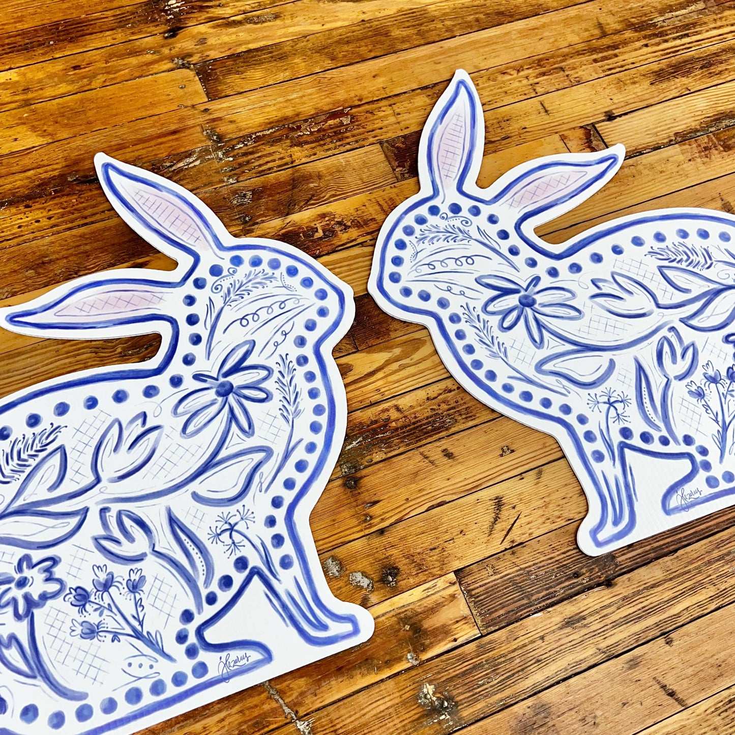 Blue Chinoiserie Bunny and Easter Eggs Collection