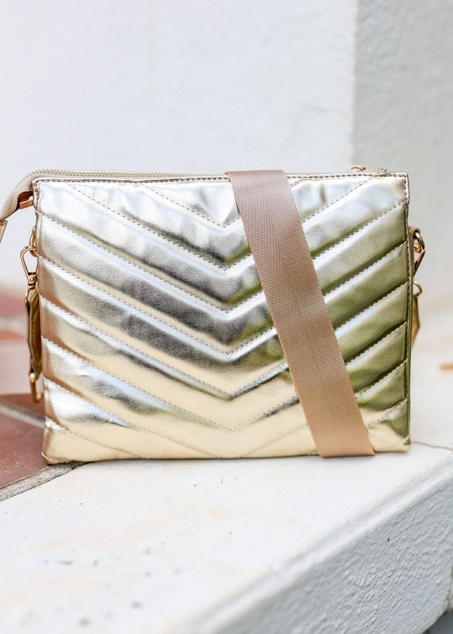 Ariana Quilted Crossbody 24K GOLD