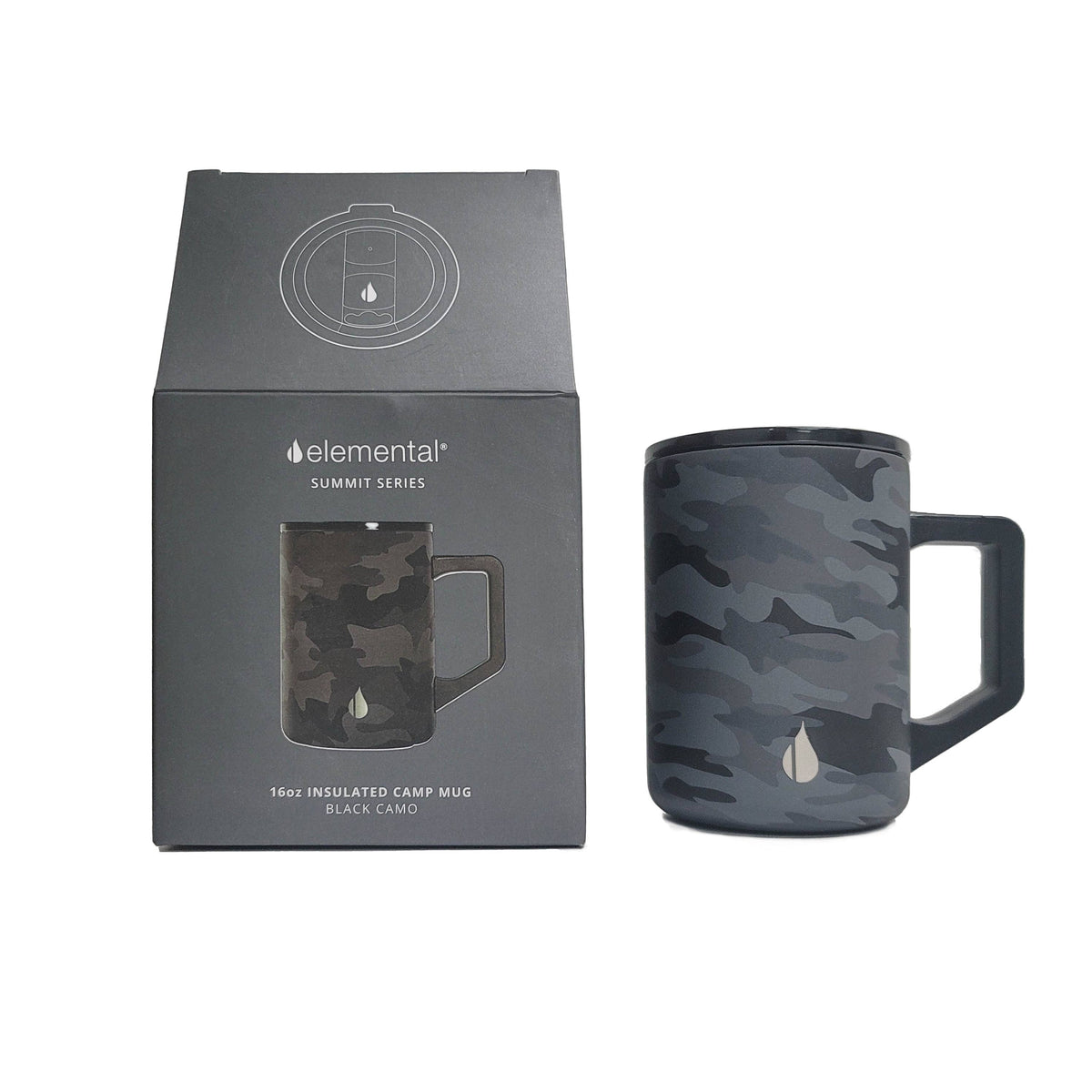 Summit Mug - 16oz Black Camo Stainless Steel