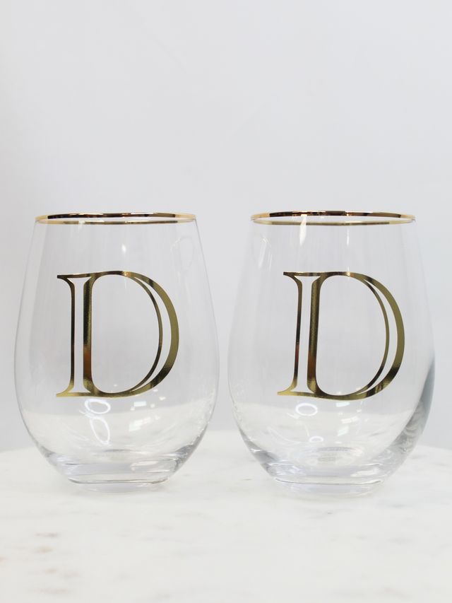 Initial Wine Glass Set