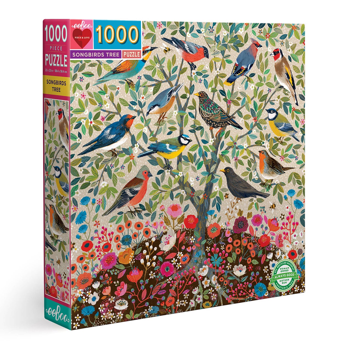 Songbirds Tree 1000 Piece Square Puzzle