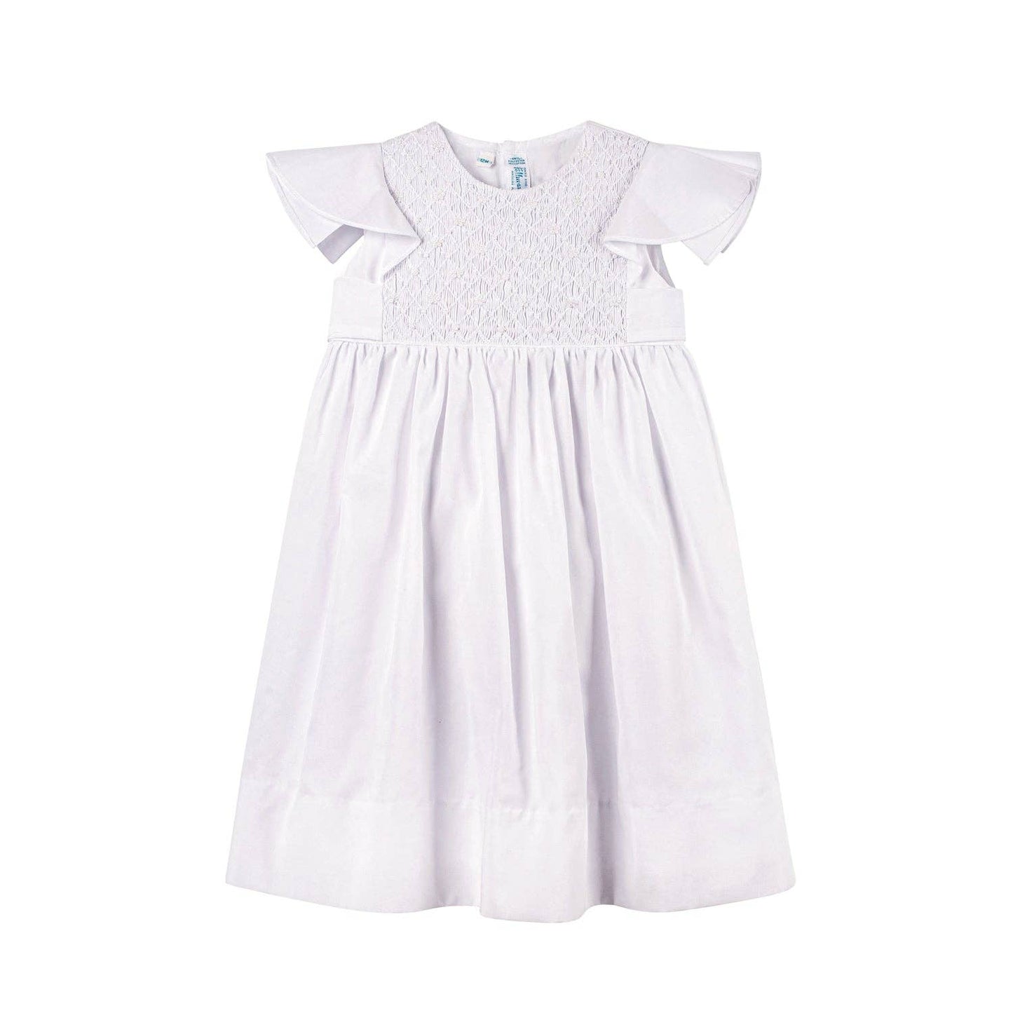 White Elegant Smocked Wedding Dress