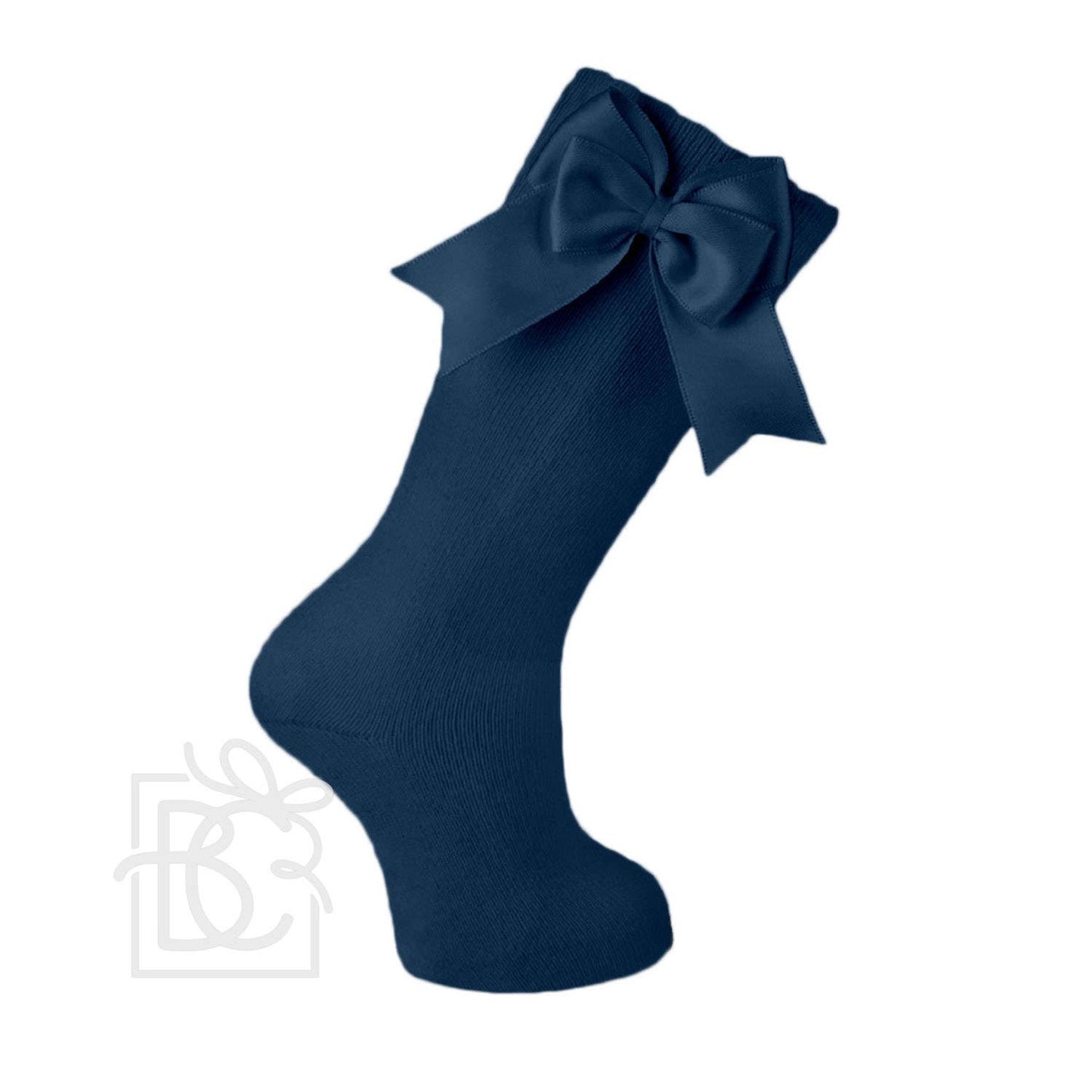 Cotton Knee Socks With Double Bow