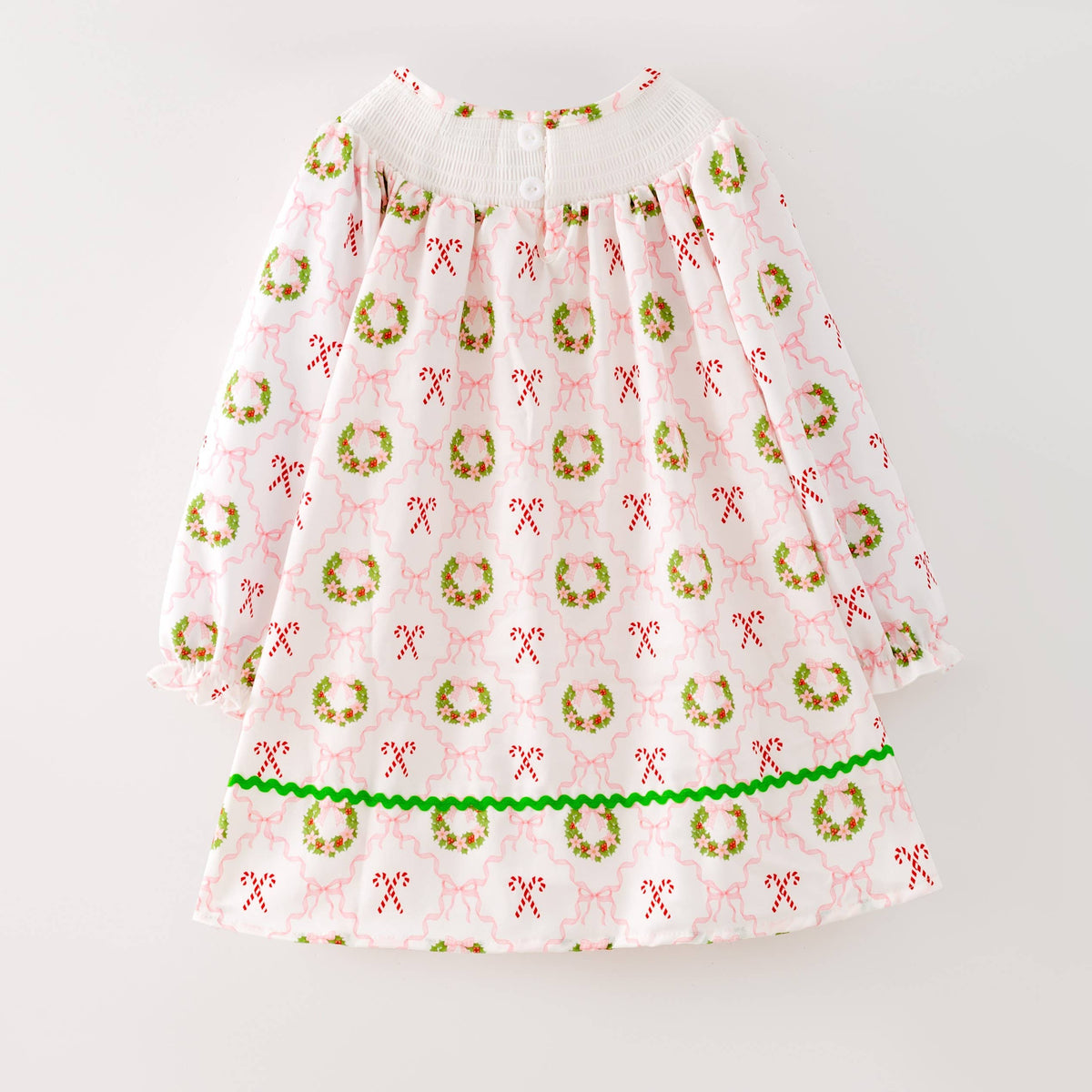 Coquette Wreath Smocked Girls Dress
