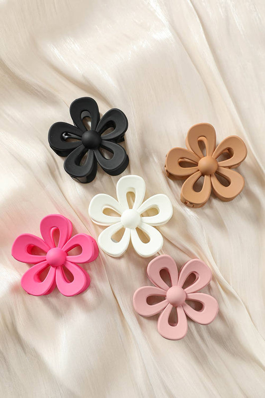 Sweet Hollowed Flower Shape Claw Clip: Light Pink / One Size