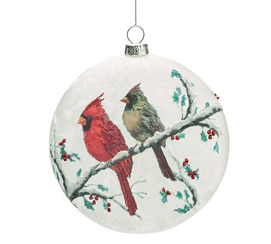 Yuletide Cardinal Disc Ornament