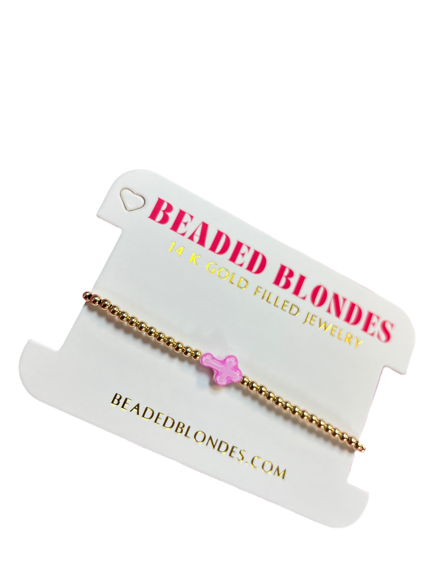Pink Cross Bracelet