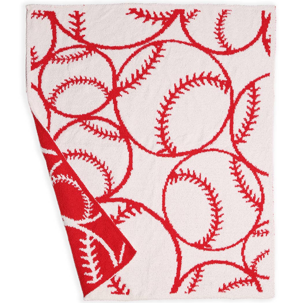 Kids Baseball Pattern Throw Blanket