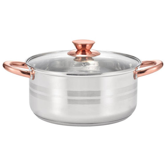 4.25 Qt. Matte & Polished Stripes Stainless Steel Dutch Oven