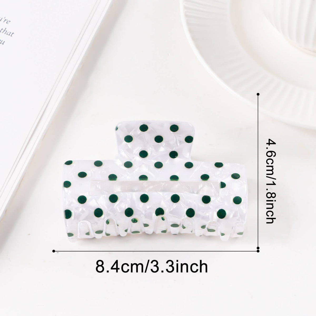 Classic Polka Dot Square Hair Claw Accessory