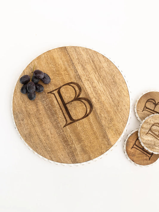 Initial Round Beaded Board - Assorted