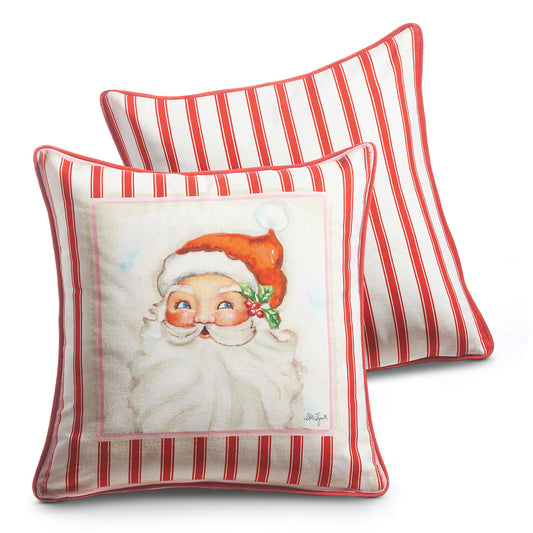 Red & White Striped Santa Pillow
