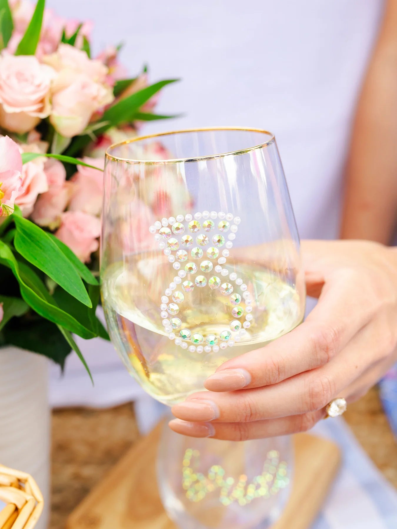 Rhinestone Stemless Wine Glass - 5 Styles