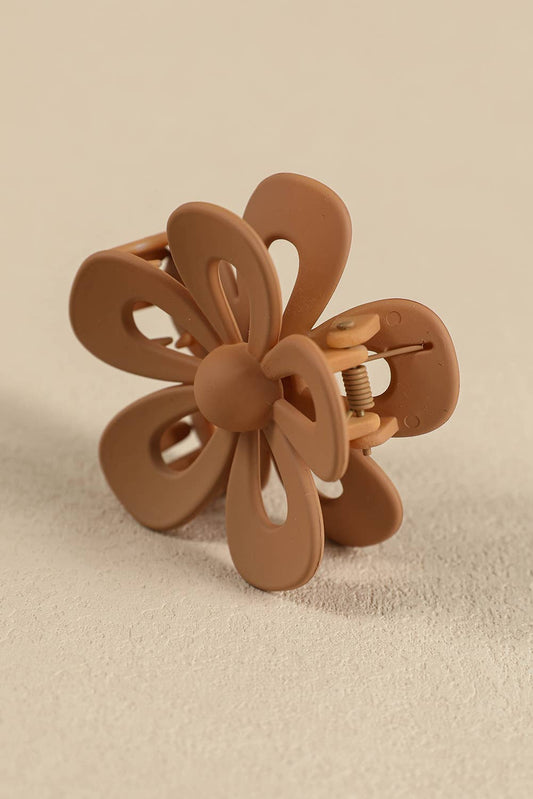Brown Flower Shape Claw Clip