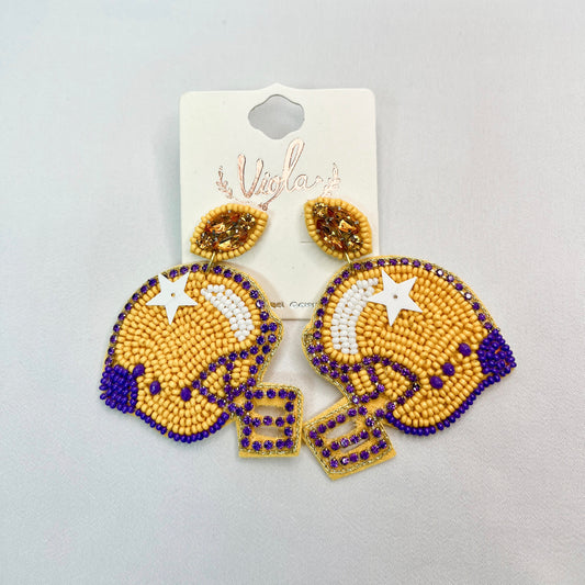 Purple & Gold Gameday Earrings