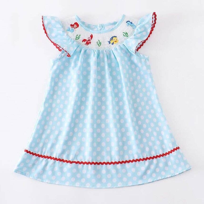 Girls Mermaid Embroidery Dress