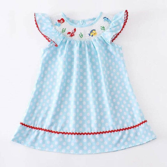 Girls Mermaid Embroidery Dress