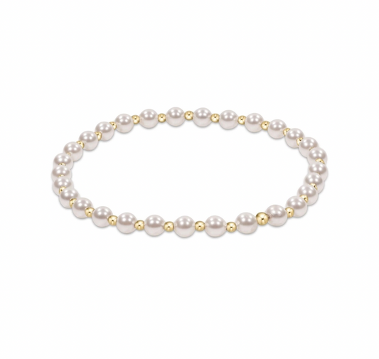 Enewton Classic Grateful Pattern 4mm Bead Bracelet - Pearl