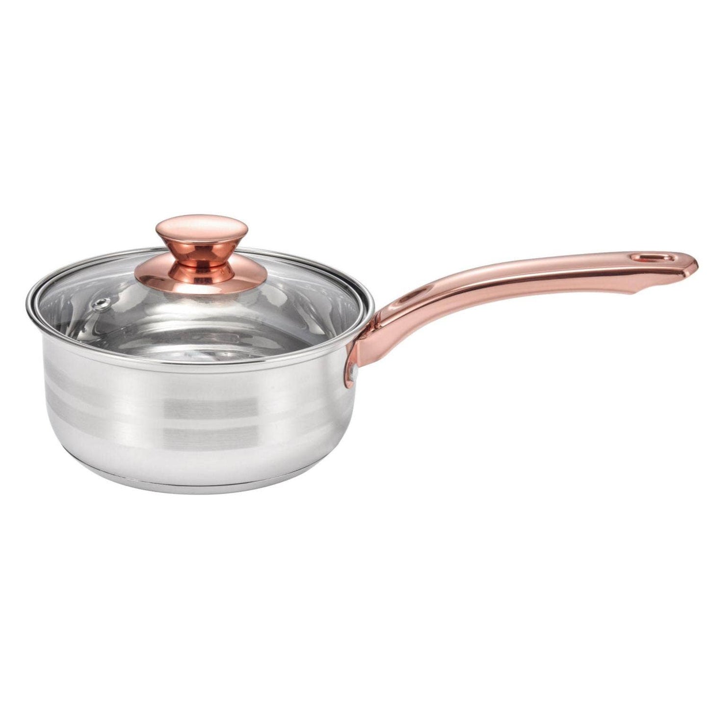 Chic Matte Stainless Steel Sauce Pans with Polished Stripes